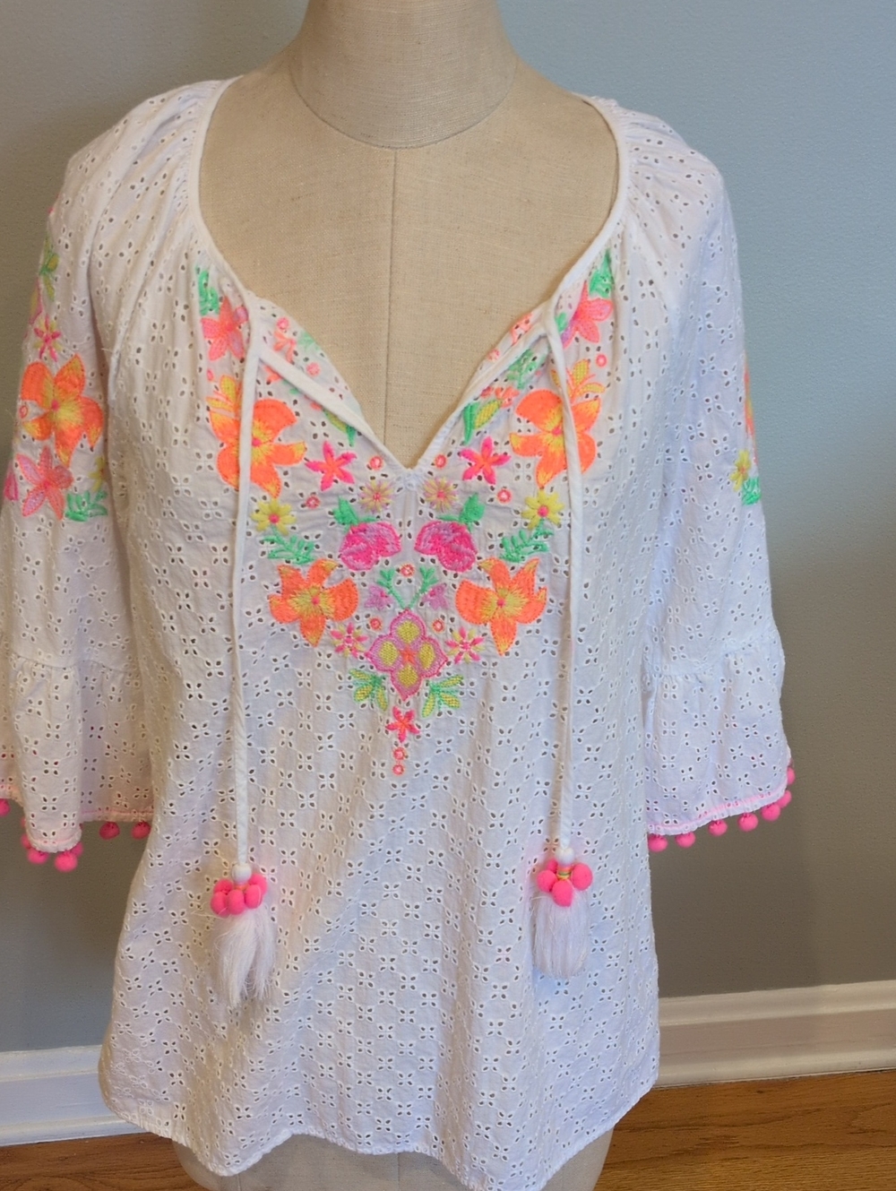 Lilly Pulitzer Morgain Embroidered Eyelet Top Small